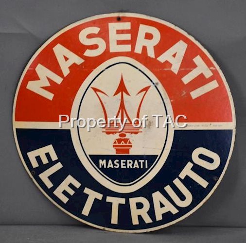 Maserati Elettrauto w/Trident Logo Masonite Sign