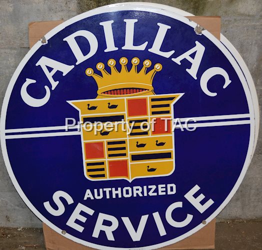 Cadillac Authorized Service Porcelain Sign