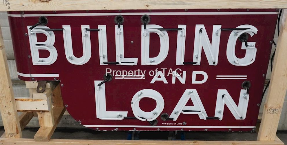 Building and Loan Porcelain Neon Sign