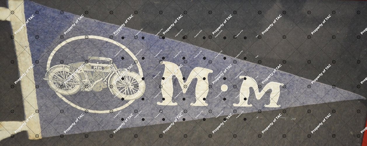 Early Marsh-Metz Motorcycle Pennant w/motorcycle