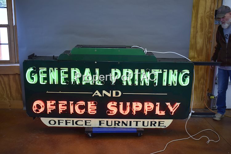 General Printing and Office Supply-Furniture Porcelain Neon Sign
