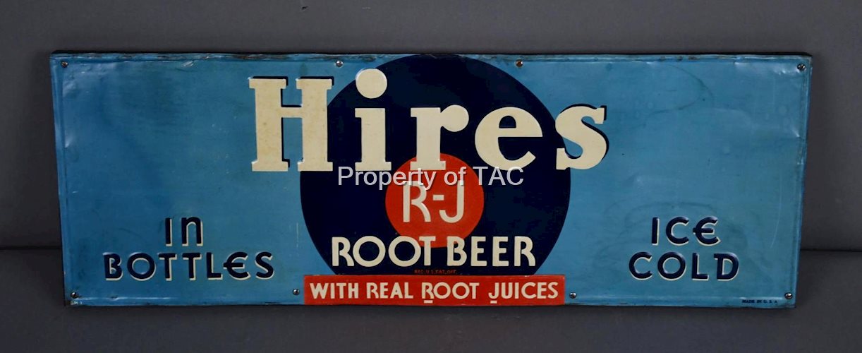 Hires Root Beer "In Bottles Ice Cold" Metal Sign