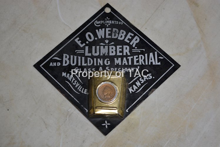 Webber Lumber & Building Material Marysville, Kansas Metal Match holder/striker