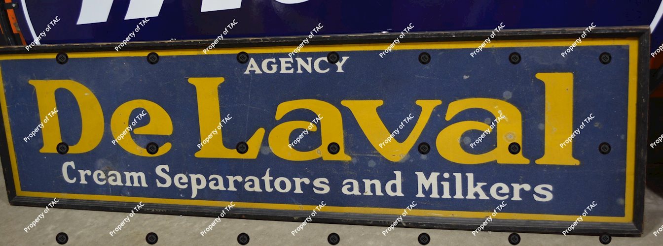 Agency DeLaval Cream Separators And Milkers" Metal Smaltz Sign"