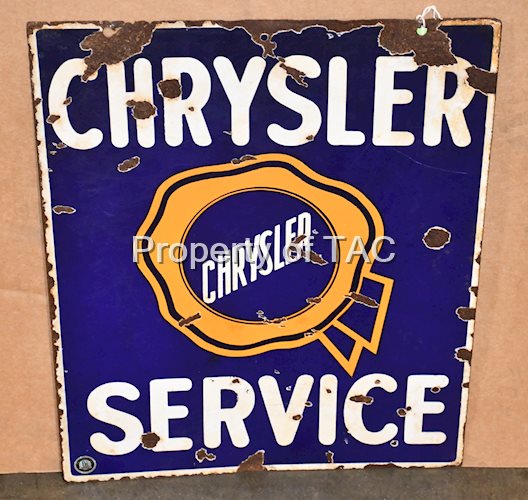 Chrysler Service w/Ribbon Logo Porcelain Sign