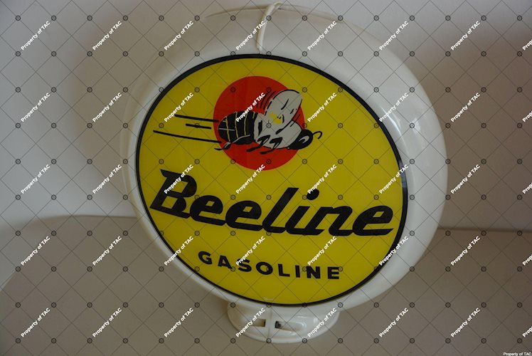 Beeline Gasoline with Bumble Bee logo 13.5 inch lenses in original Capco globe body,