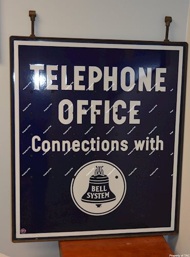 Telephone Office Connections with Bell System Porcelain Sign