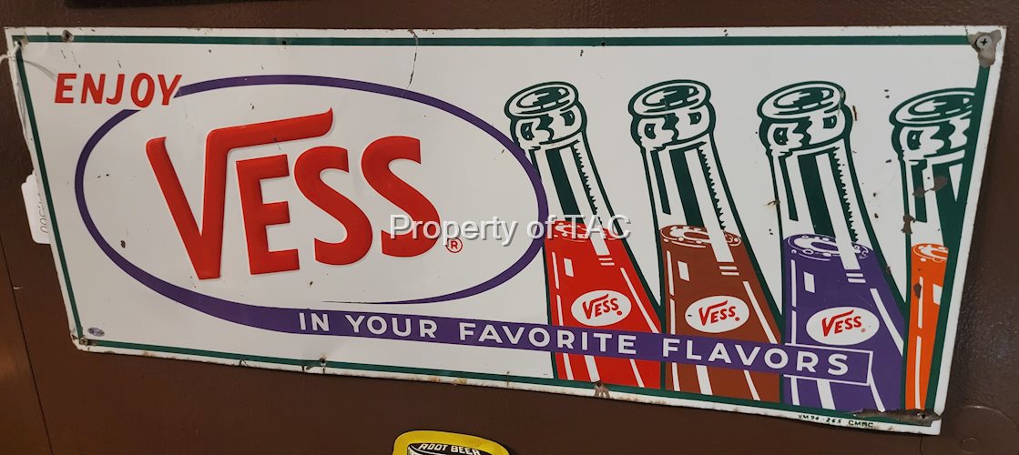 Enjoy Vess "in your favorite flavors" w/Bottles Metal Sign