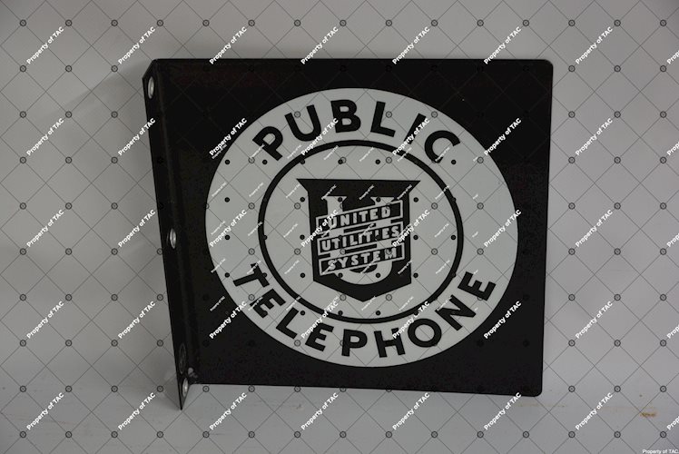 Public Telephone United Utilities System" porcelain flange sign"