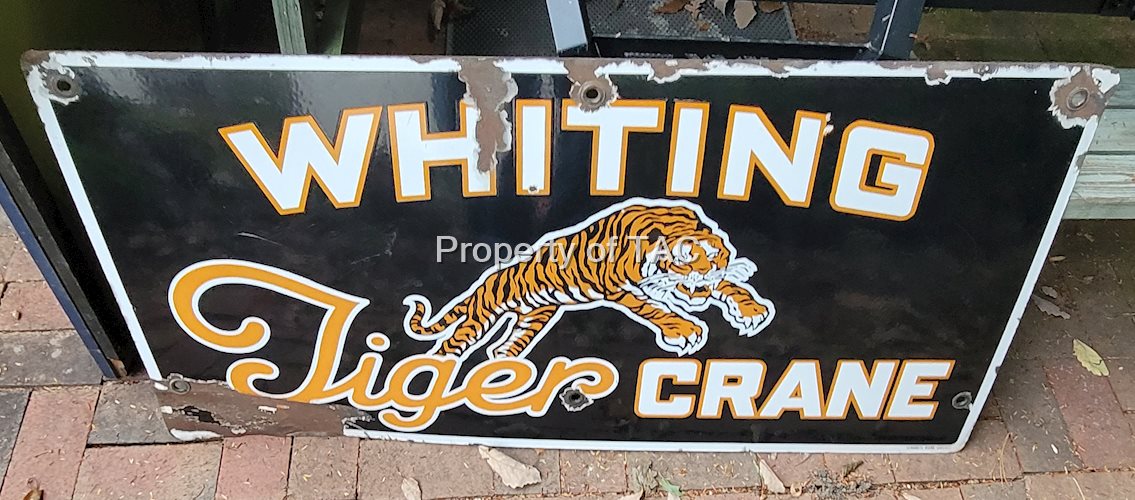 Whiting Tire Crane Porcelain Sign