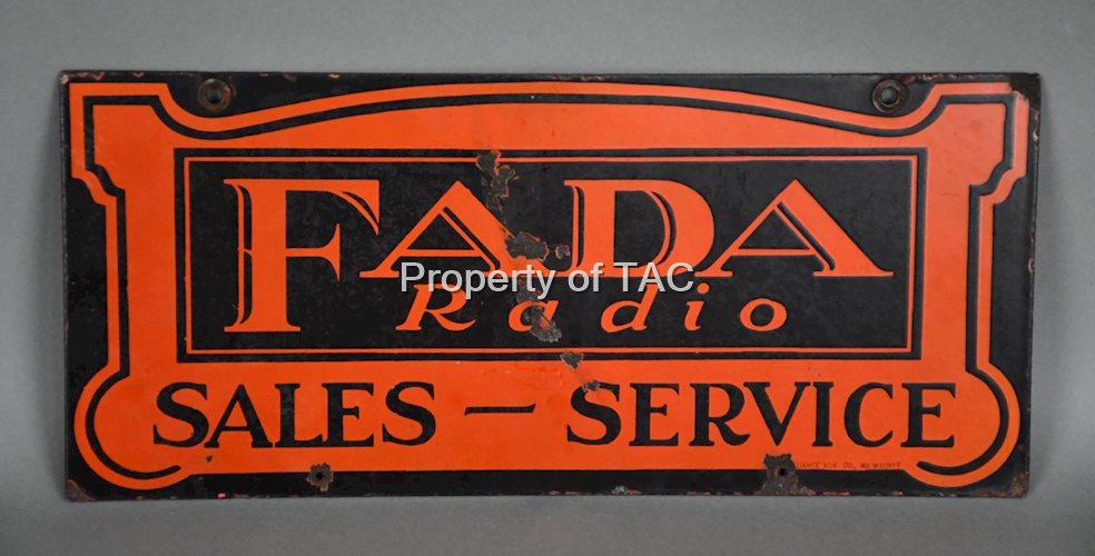 Fada Radio Sales Service Porcelain Sign (TAC)