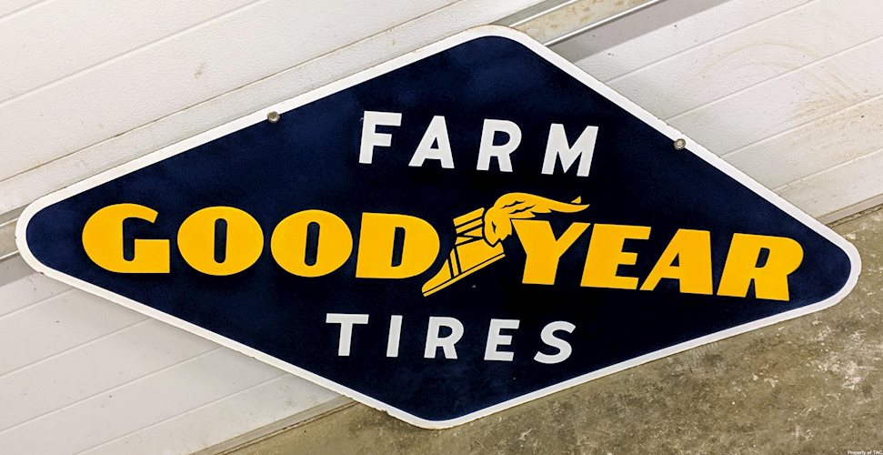 Good Year Farm Tires DSP Double Sided Porcelain Sign