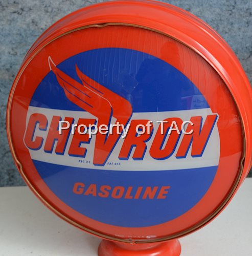 Chevron Gasoline w/Wing Logo 15" (blue) Single Globe Lens