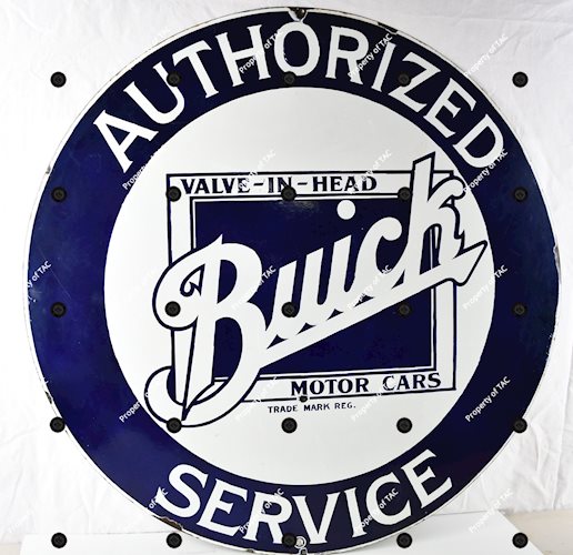 Buick Valve-in-Head Authorized Service Porcelain Sign