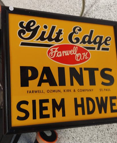 Gilt Edge Paints Masonite Sign