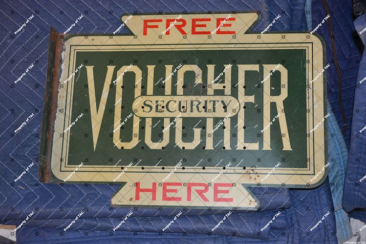 Voucher Security Free Here sign