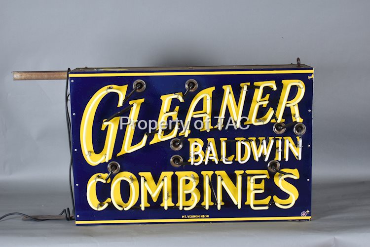 Gleaner Baldwin Combines Porcelain Dealership Neon Sign