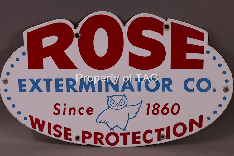 Rose Exterminator w/Logo Porcelain Sign