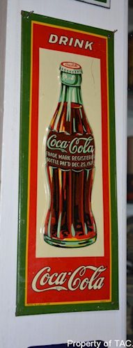 Drink Coca-Cola w/Christmas Bottle sign