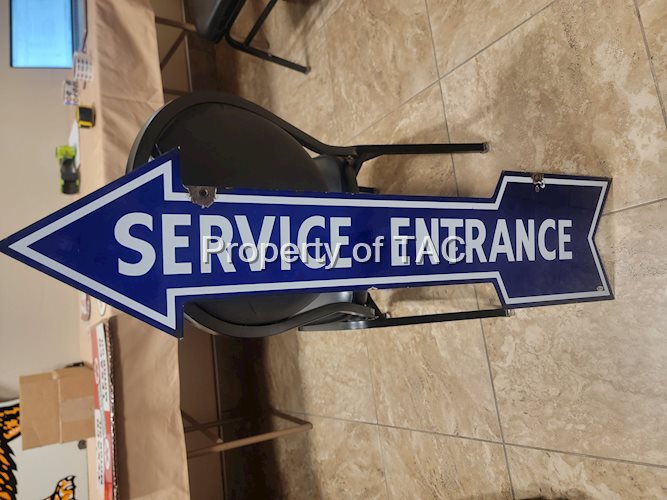 Service Entrance Porcelain Arrow Sign