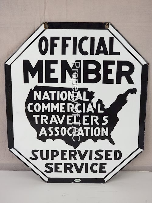 Official Member National Commercial Travelers Asso. Porcelain Sign