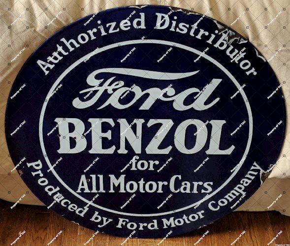 Ford Benzol for Motor Cars DSP Double Sided Porcelain Sign