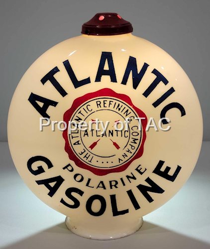 Atlantic Gasoline w/Logo OPE Milk Glass Chimney Cap Globe