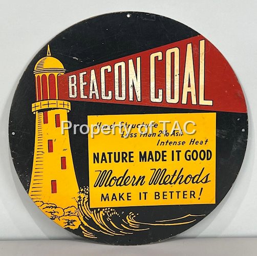 Beacon Coal Tin Sign W/ Navigational Beacon Graphic