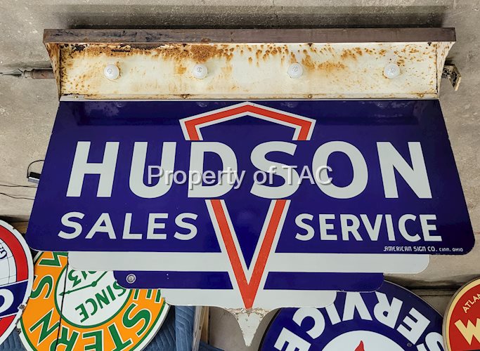 Hudson Sales & Service DSP Porcleain Sign w/ Hood