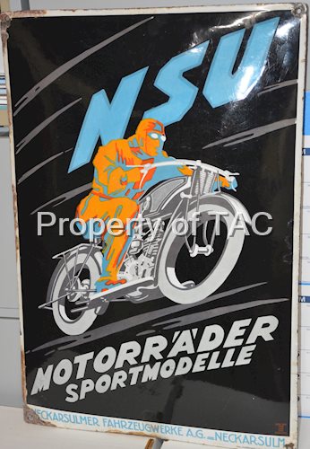 NSU (motorcycle) Motorrader Sportmodelle Porcleain Sign