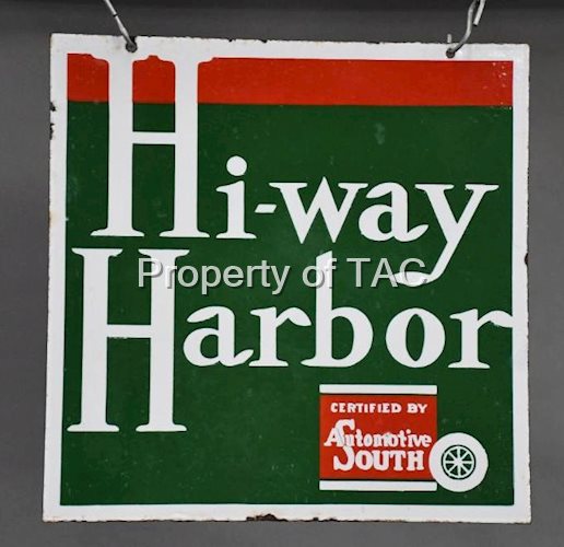 Hi-Way Harbor Automotive South Porcelain Sign