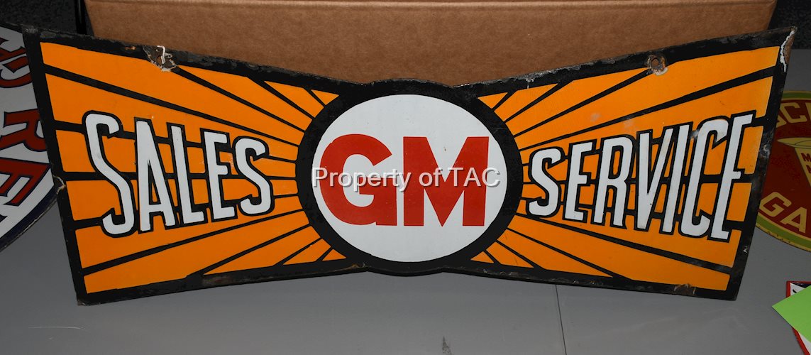 GM Sales & Service Porcelain Sign