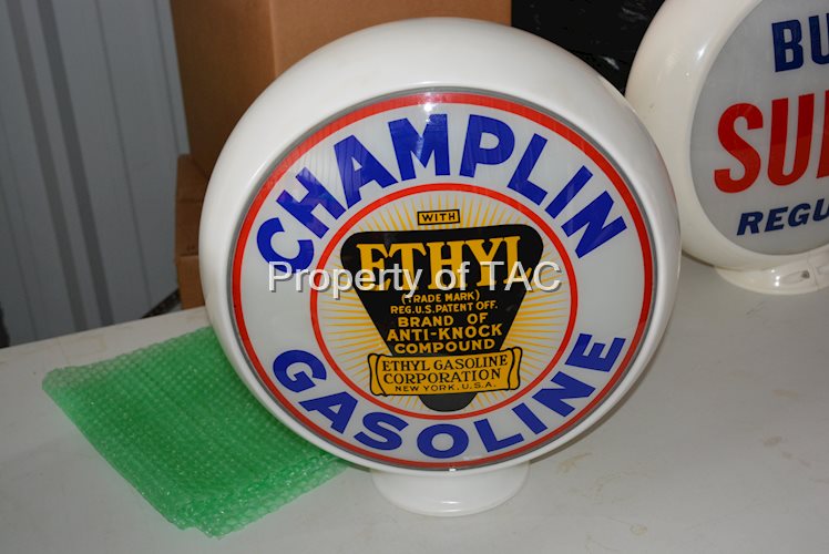 Champlin Gasoline w/Ethyl Logo 13.5"D. Single Globe Lens