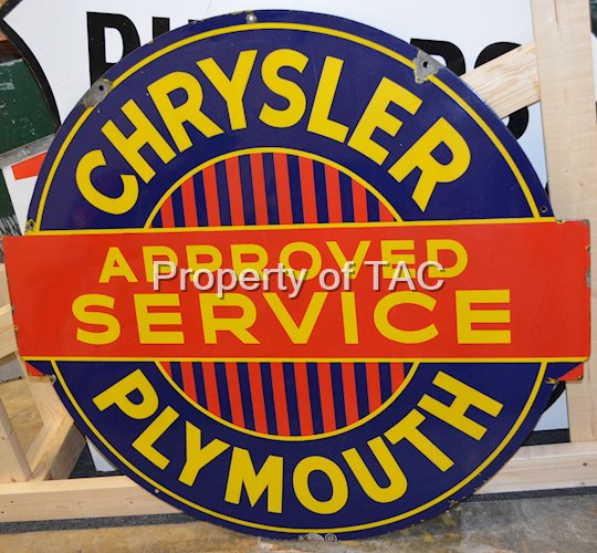 Chrysler Plymouth Approved Service Porcelain Sign