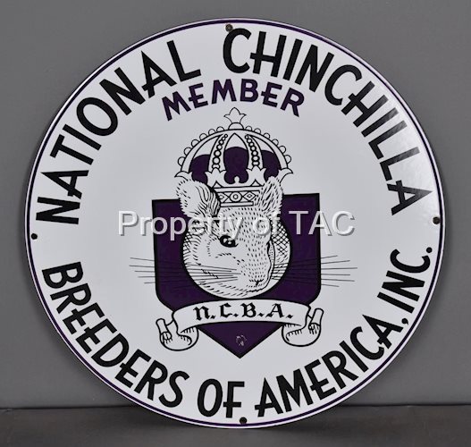 National Chinchilla Breeders Of America Porcelain Sign