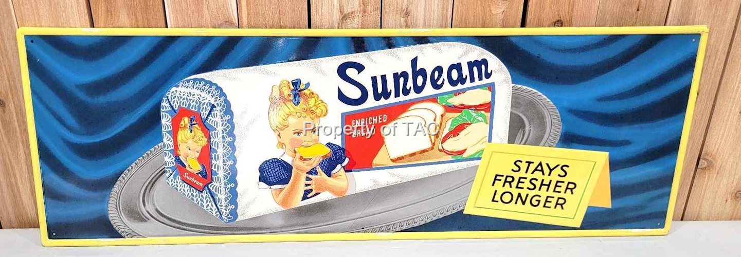Sunbeam "Stays Fresher Longer" (blue) w/Logo Metal Sign