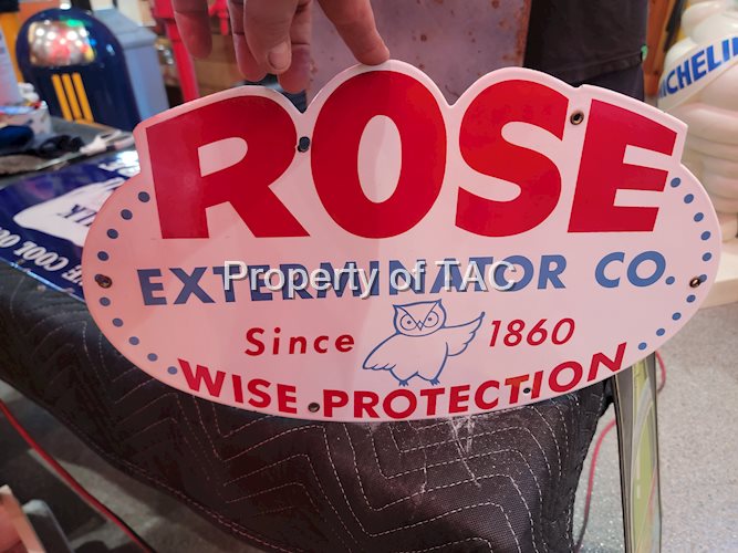 Rose Exterminator Co. Porcelain Sign