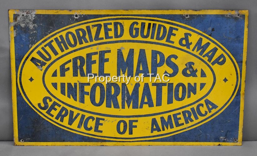 Authorized Guide & Map Service of America Metal Sign