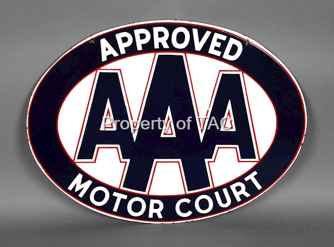 AAA Approved Motor Court Porcelain Sign (TAC)