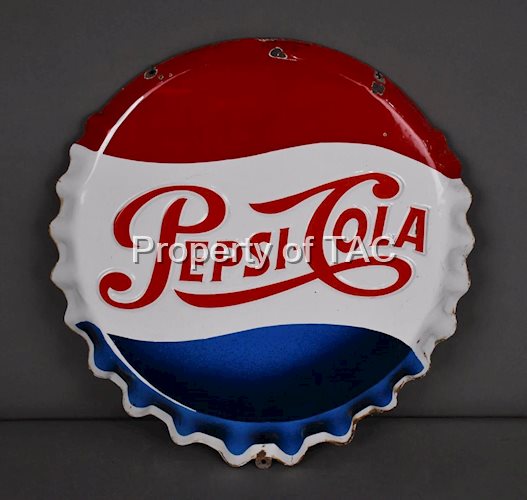 Pepsi-Cola Porcelain Bottle Cap Sign