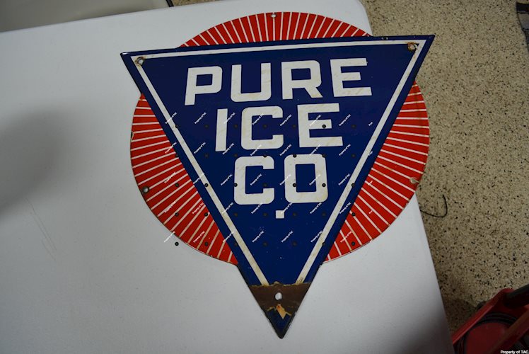 Pure Ice Co. Porcelain Sign