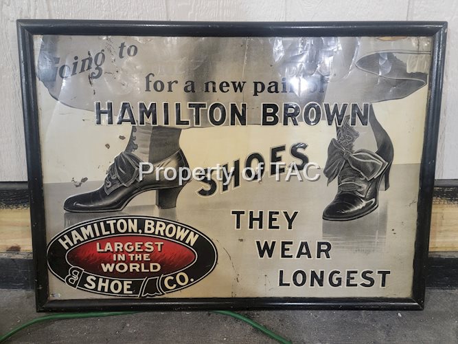 Hamilton Brown Shoes "They Wear Longest" w/Graphics Metal Sign
