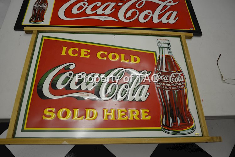 Coca-Cola Ice Cold Sold Here w/Christmas bottle