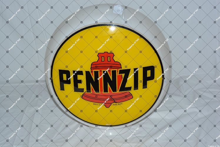 Pennzip (gasoline) w/bell logo 13.5 Globe Lens"