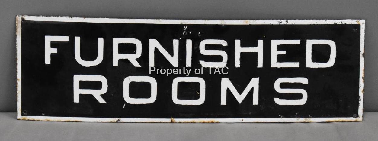 Furnished Rooms Porcelain Sign