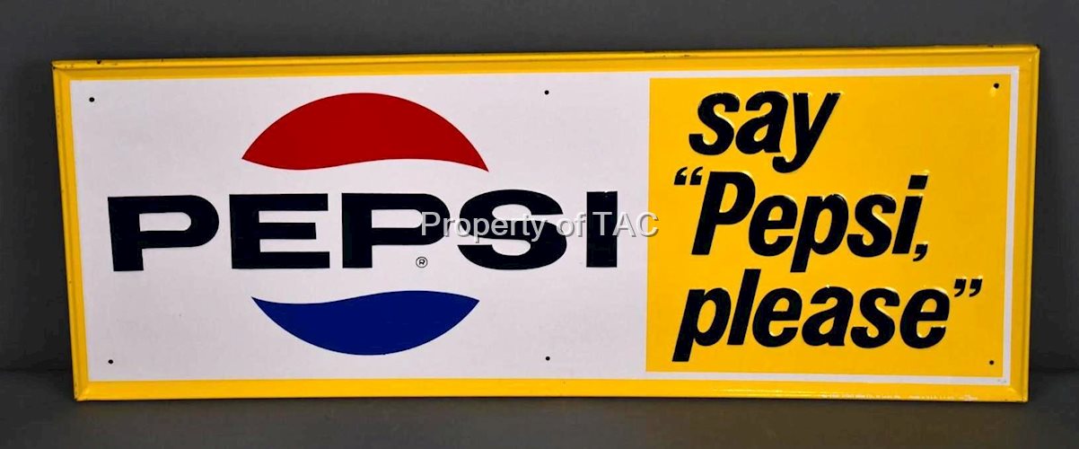 Pepsi-Cola "say pepsi please"w/Logo Metal Sign