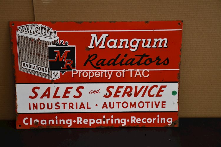Mangum Radiators Sales & Service w/Logo Porcelain Sign