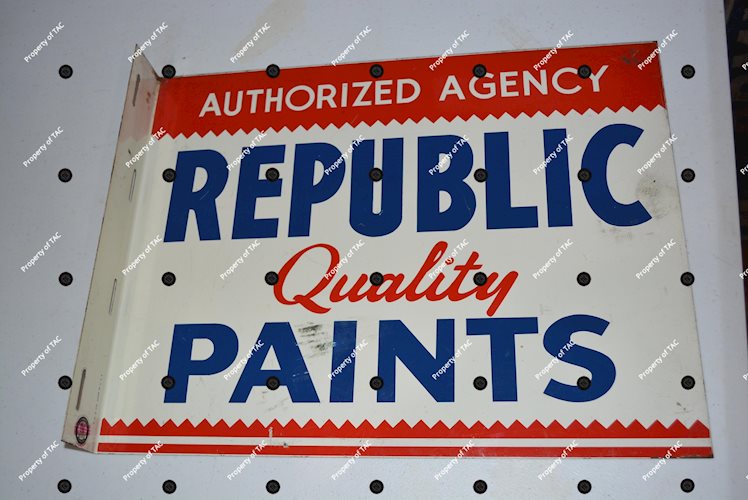 Republic Quality Paints Authorized Agency Metal Sign