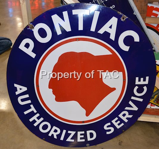 Pontiac Authorized Service w/Chopped Feather Logo Sign (TAC)