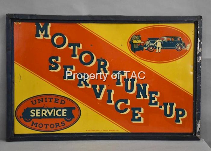 United Motors Service Motor Tune-Up Service w/Logo Metal Sign